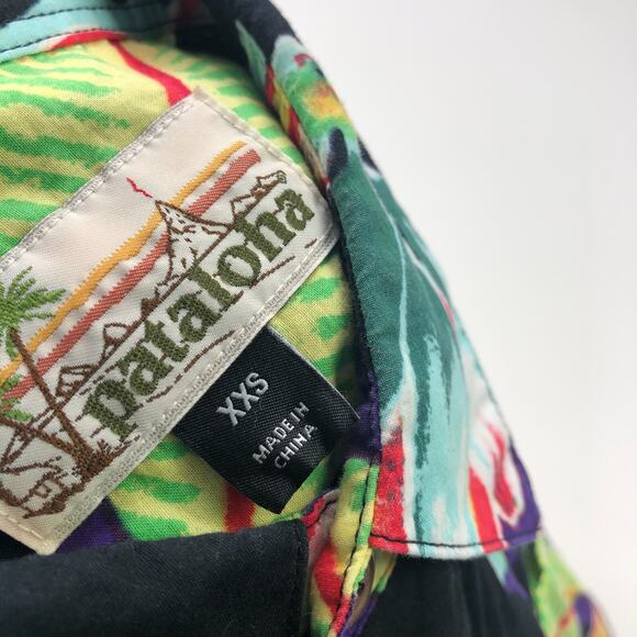 Pataloha XXS Unisex Button Short Sleeve Pocket Collared Hawaiian Floral Shirt - Picture 5 of 7